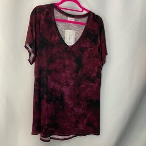 Pink and Black Marbled Christy Tunic. XL, NWT